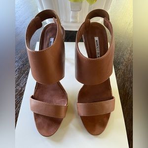 Manolo Blahnik leather sandal heels